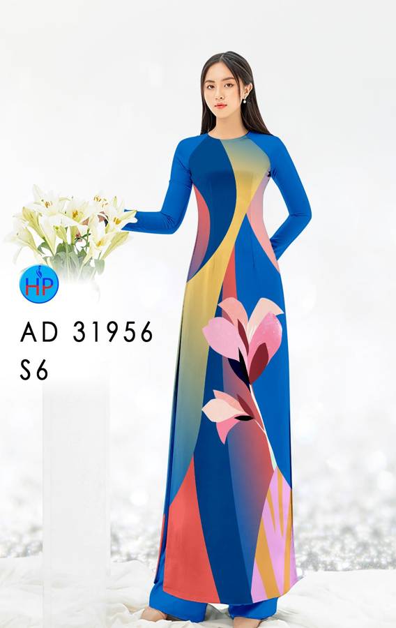 Vải Áo Dài Hoa In 3D AD 31956 14